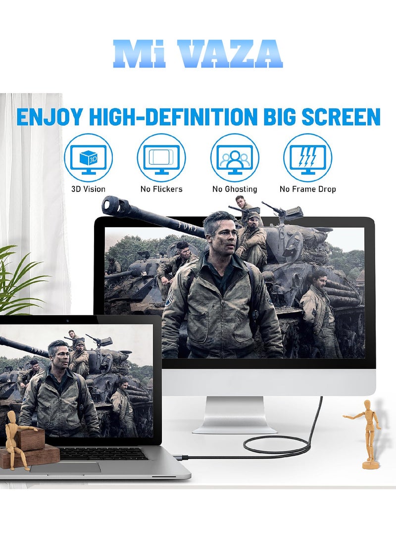 Mi VAZA Type-C to HDTV Cable - Support 4K - HDMI 2.0 Monitor Cable - Compatible with Mobile Phone/Laptop/Computer/iPad/Android/iOS/Samsung/Projector - 2M - Image 2