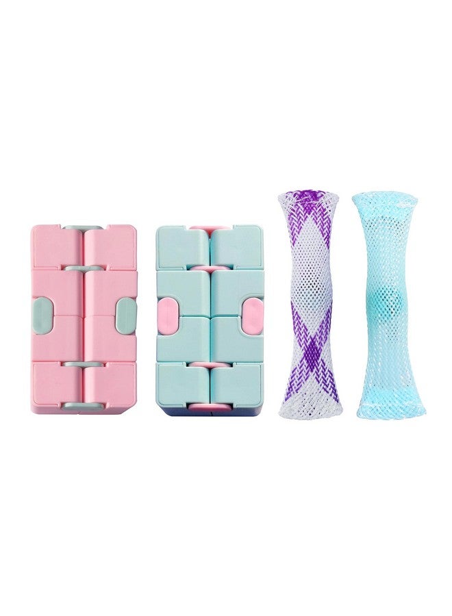 CXP Good Goods 4 Pack Stress Relief And Anxiety Relief Fidget Toysinfinity Cubemarble Mesh - Image 1