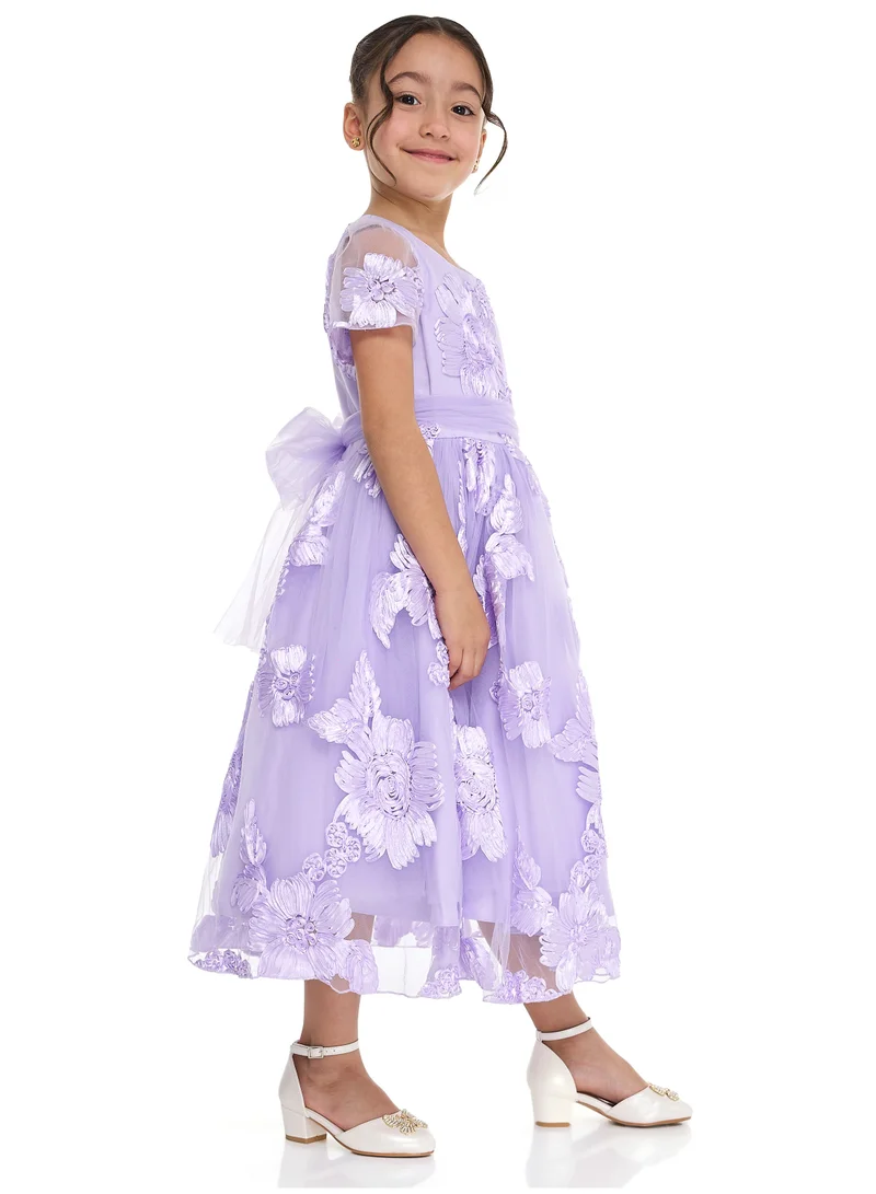 victor and jane Floral Applique Dress
