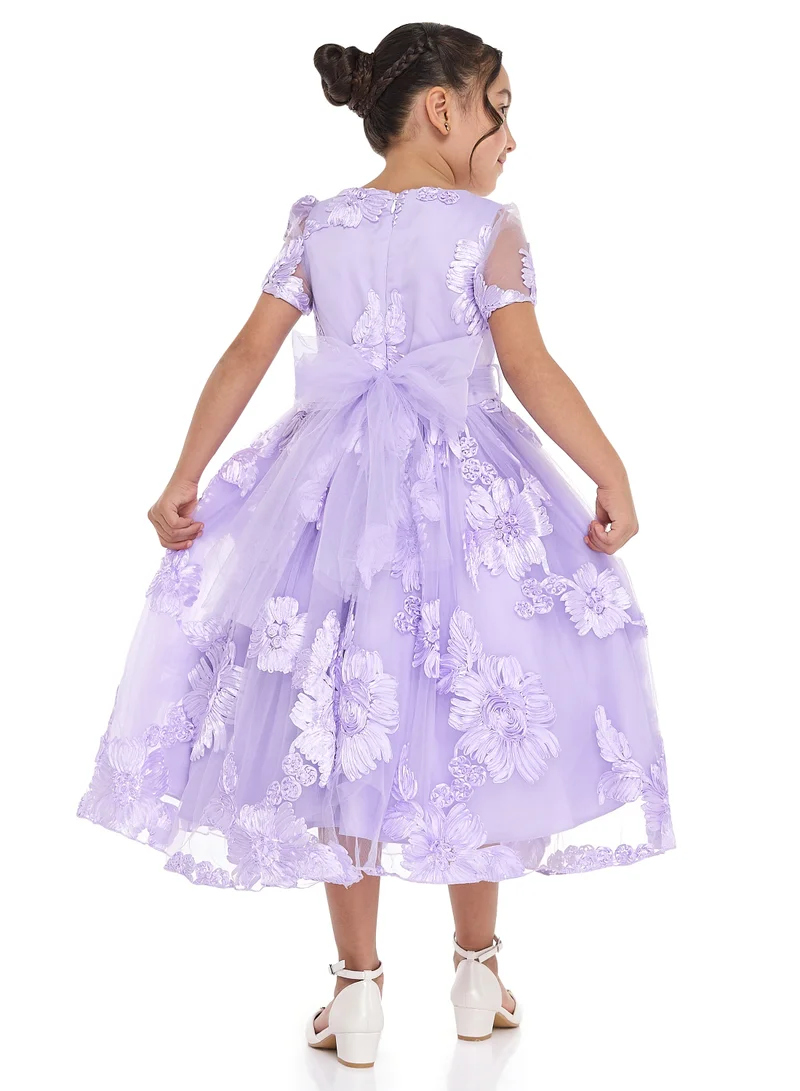 victor and jane Floral Applique Dress