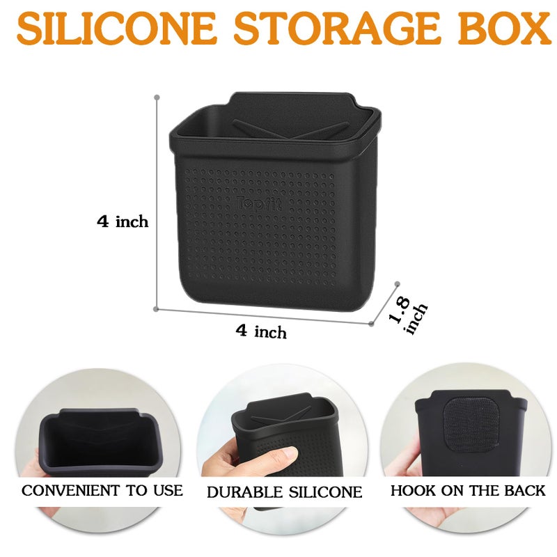 EVFITUS for Tesla Model 3 Model Y Accessories Center Console Organizer Tray Storage Box Cell Phone Pocket Silicone Hook Bag Sunglasses Holder Coin Case for Flocking - Image 4