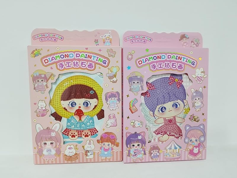 Cute Girl Framed Diamond Painting Craft Kit - Multicolor