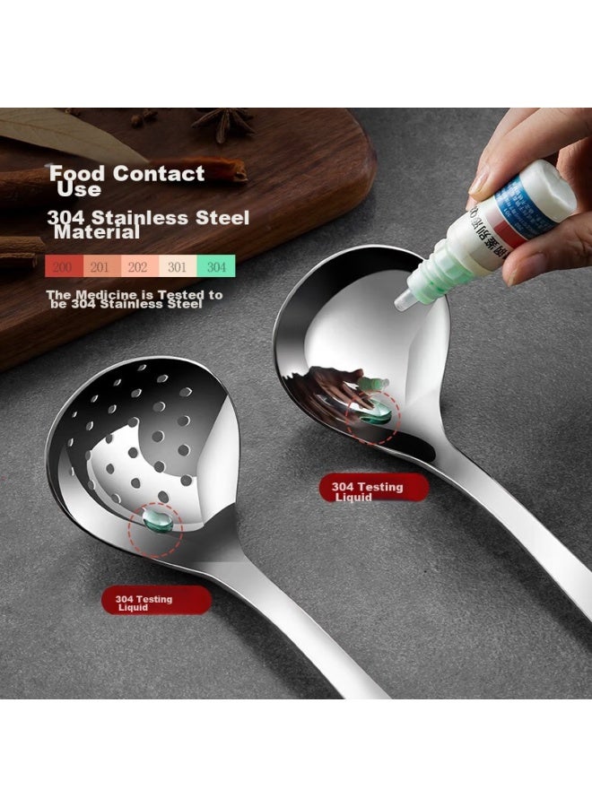 MAX COOK Meichun (maxcook) 304 Stainless Steel Hot Pot Ladle, Soup Ladle, Strainer Ladle, Two-piece Set, Thickened And Extended, Long Handle Mccu427 - Image 4