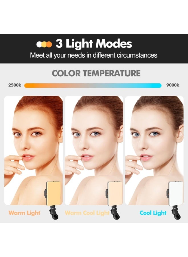 Rechargeable Clip Selfie Light, 60 LED Portable Video Conference Fill Light with 3 Adjustable Modes for Cell Phone, Android, iPhone, iPad, Laptop, TikTok, Makeup, Vlog  - Image 4
