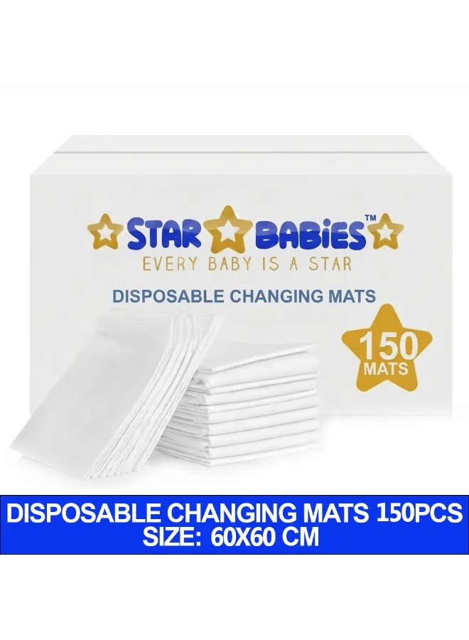 ستار بيبيز Star Babies  Disposable Changing Mats  60x60cm- Pack of 150 -White