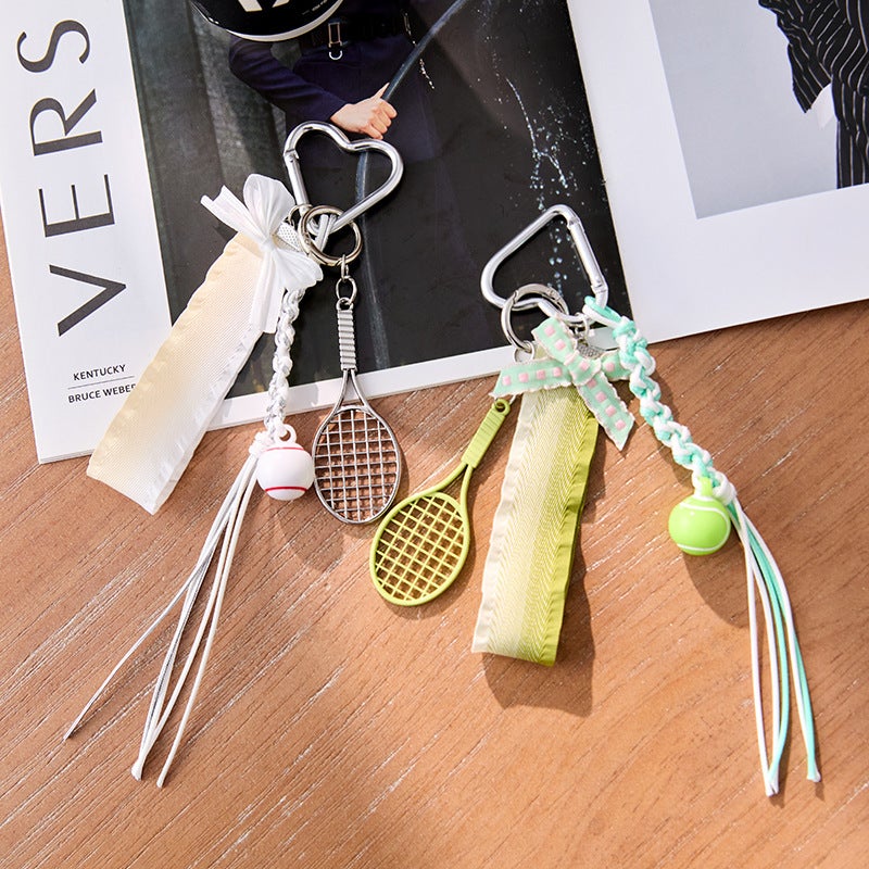 Creative new miu bag pendant hand woven rope mobile phone lanyard key chain pendant tennis accessories - Image 5