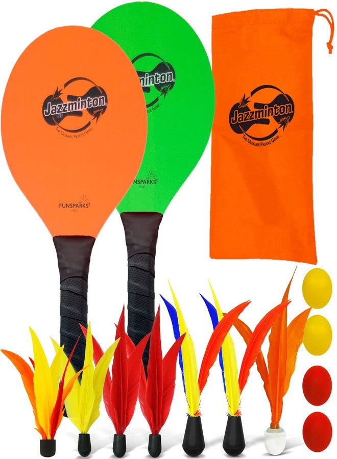 Jazzminton-Sport Paddles - Racquetball Game Fun for Kids & Adults - All Season Indoor Outdoor Games for All - Image 1