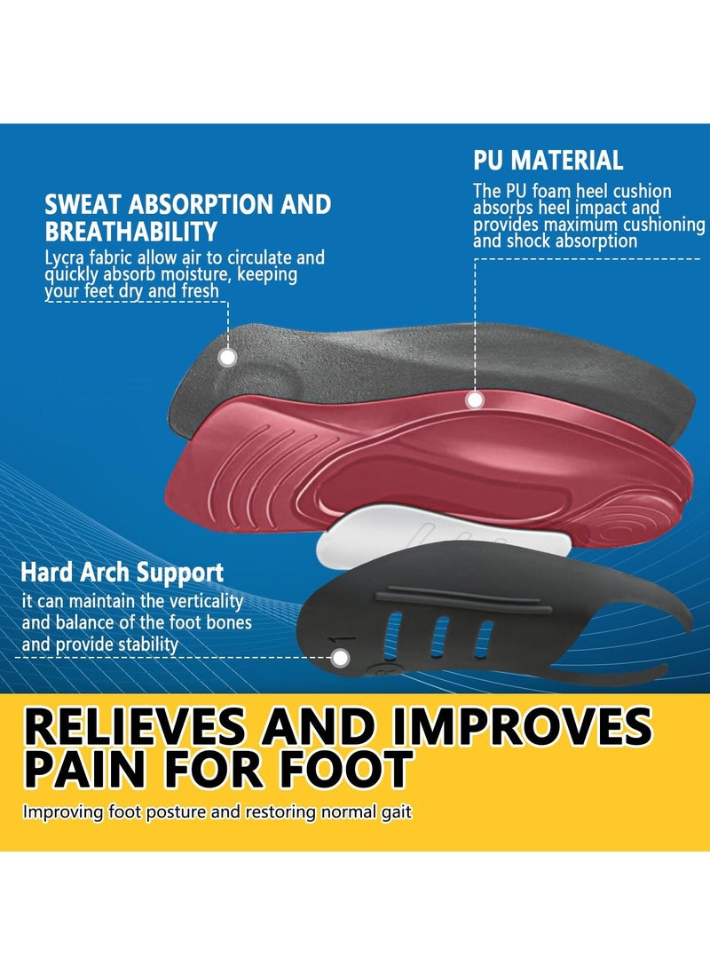 Generic - High Arch Support Insoles, Orthotics 3/4 Length Inserts for Plantar Fasciitis Pain Relief, Flat Feet, Over-Pronation, Heel Spur - Memory Foam Insoles (Size: M) - Image 1
