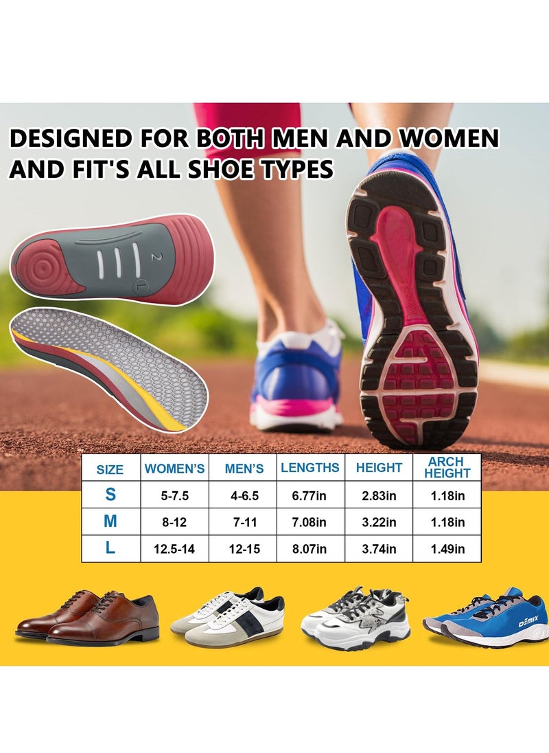 Generic - High Arch Support Insoles, Orthotics 3/4 Length Inserts for Plantar Fasciitis Pain Relief, Flat Feet, Over-Pronation, Heel Spur - Memory Foam Insoles (Size: M) - Image 1