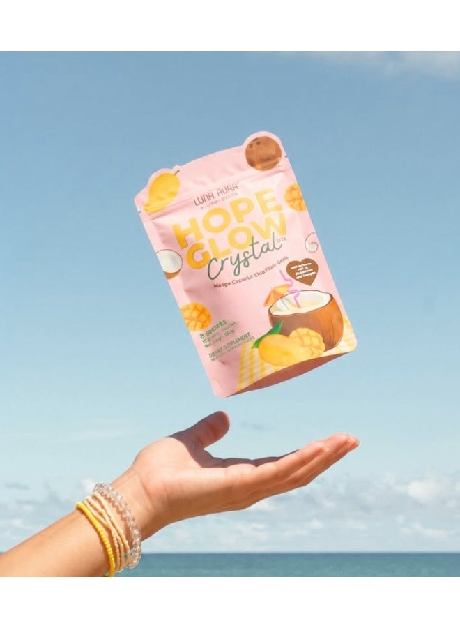 Luna Aura Hope Glow Crystal DTX Mango Coconut Chia Fiber Drink 120g – 8 Sachets - Image 3