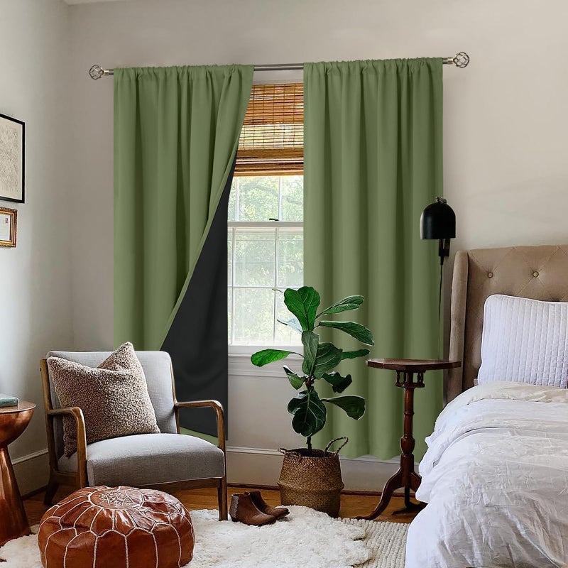 BGment Blackout Curtains for Bedroom  Full Room Darkening Thermal Insulated Soundproof Rod Pocket Window Curtains Drapes 72 Inch Length  2 Panels  Each Panel 42 Inch Wide  Grass Green - Image 2