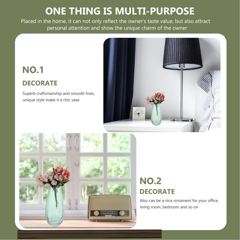 Purple Glass Flower Vase Nordic Simple Style Floral Arrangement Container for Living Room Desktop - Image 5