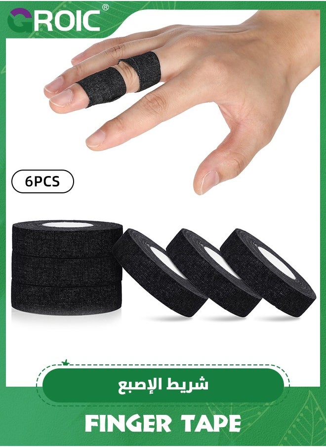 GROIC - 6 Rolls Athletic Tape, Finger Tape, Extra Strong Adhesive Easy Tear No Sticky Residue Tape for Athlete & First Aid Injury Wrap, Suitable for Bats, Tennis, Gymnastics & Black - Image 1