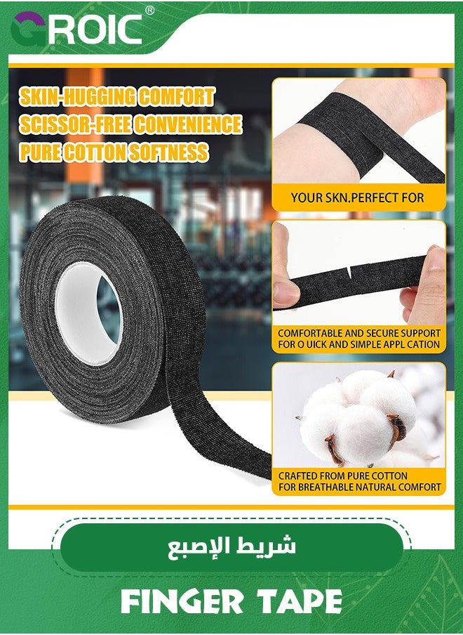 GROIC - 6 Rolls Athletic Tape, Finger Tape, Extra Strong Adhesive Easy Tear No Sticky Residue Tape for Athlete & First Aid Injury Wrap, Suitable for Bats, Tennis, Gymnastics & Black - Image 1