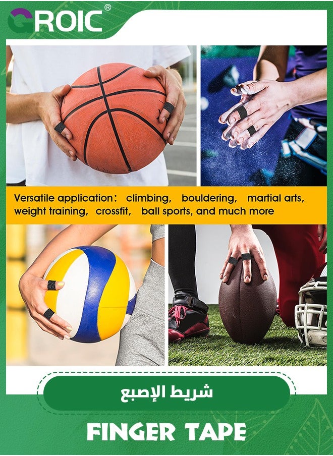 GROIC - 6 Rolls Athletic Tape, Finger Tape, Extra Strong Adhesive Easy Tear No Sticky Residue Tape for Athlete & First Aid Injury Wrap, Suitable for Bats, Tennis, Gymnastics & Black - Image 1