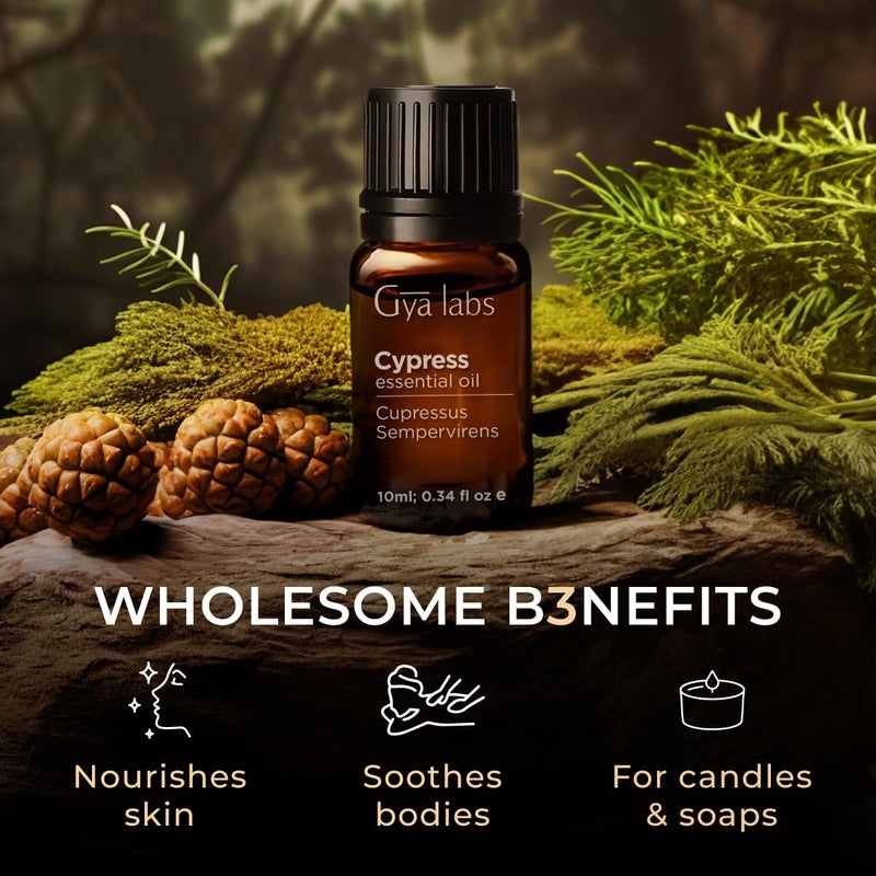 Gya Labs Cypress Essential Oil - 0.34 Fl Oz - for Hair, Skin, Diffuser, Aromatherapy & DIY Candle Making Scent - Image 5
