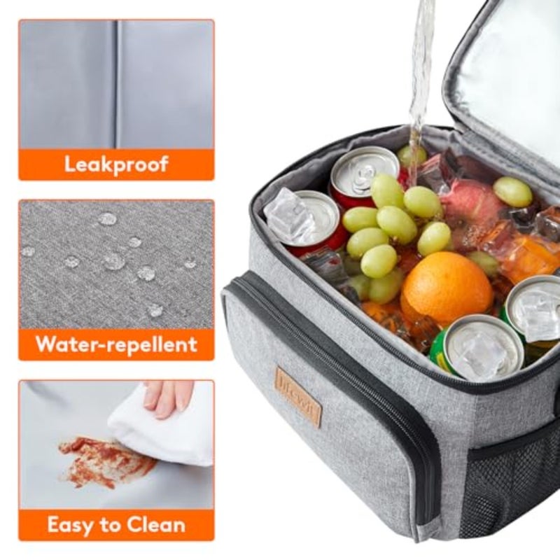 Thermal Meal Holder Bag 24 Cans,Small Portable Cooler Bag, Waterproof Work Lunch Bags for Men and Women, Thermal Lunch Box for Beach, Picnic, Travel - Image 4