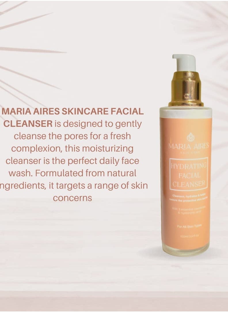 Maria Aires Maria Aires Skincare Hydrating Facial Cleanser (100ml) - Anti-Aging Foaming Face Wash with Hyaluronic Acid and Essential Ceramides - Soothing Aloe Vera for Dry, Sensitive Skin - For Men and Women  - Image 3