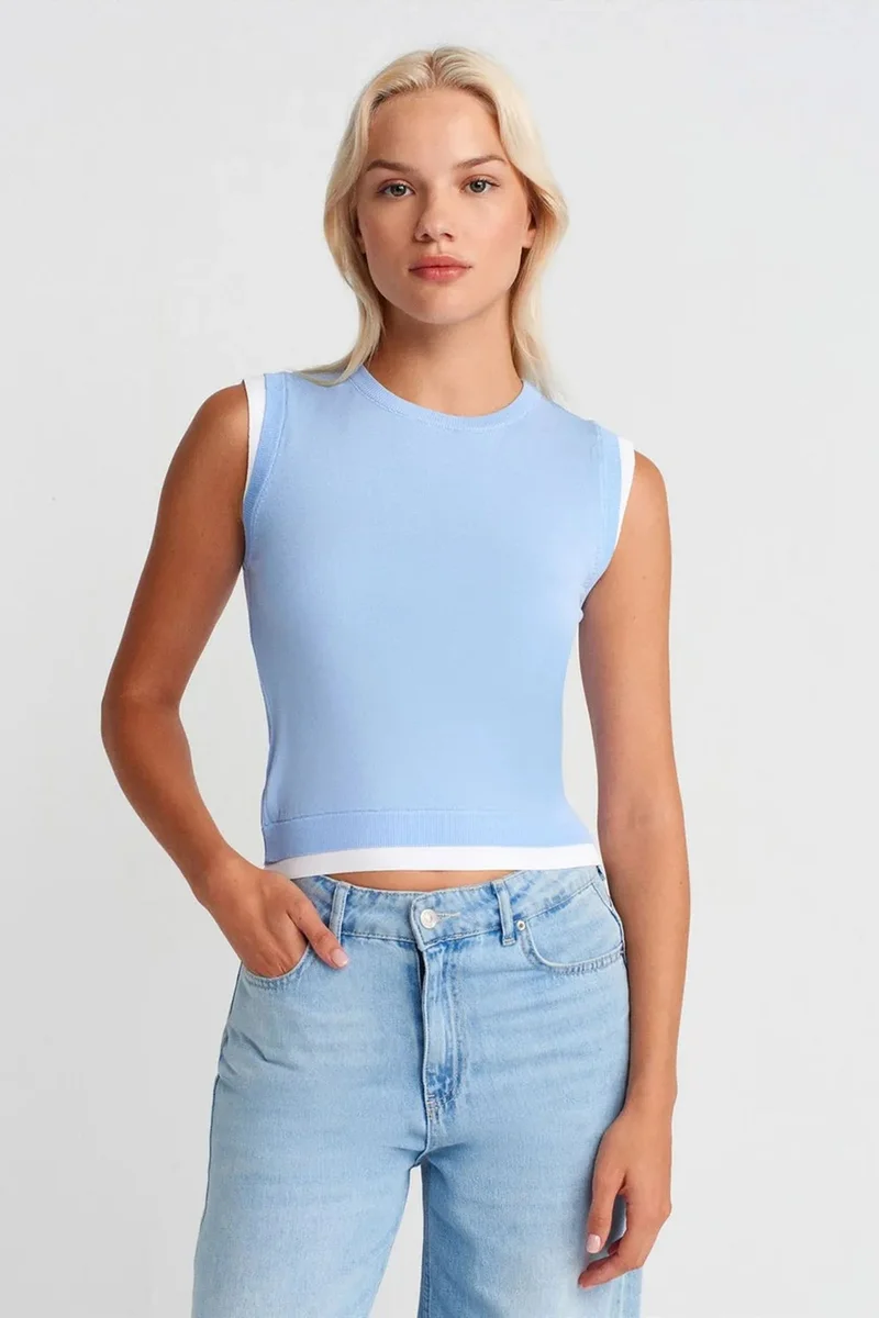 DILVIN Sleeveless Ribbed Knit Shell Top