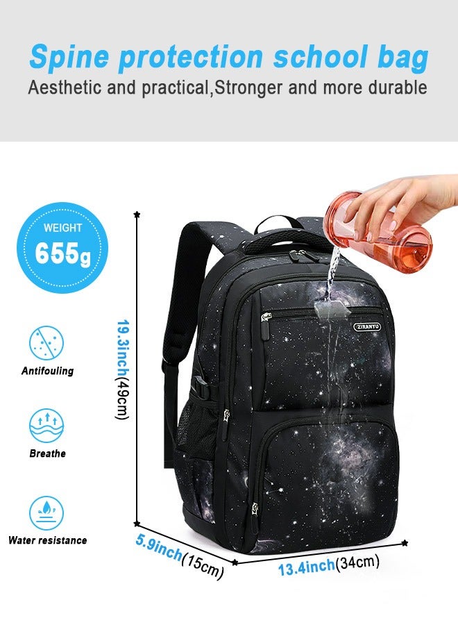 URbazaar Boy Starry Sky Printed Primary Junior High University School Bag Bookbag,Backpack,Casual Shoulder Bag Travel Rucksack  - Image 2