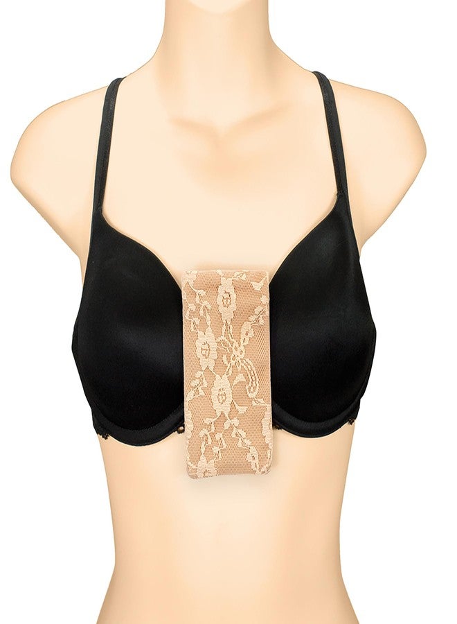 Braza Secret Stash - Lace Bra Travel Pocket Pouch - Beige, One Size - Image 4