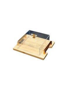 ARTLOOK Wooden dessert dish with plastic lid 