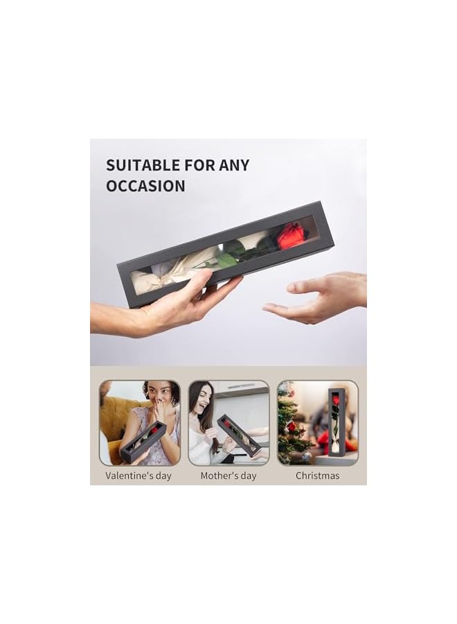 The Bros Preserved Rose, Preserved Flowers for Delivery Prime, Single Rose Womens Gifts for Christmas, Real Rose Gifts for Her, Birthday Gifts, Valentines Flowers for Girlfriend - Red Rose - Image 5