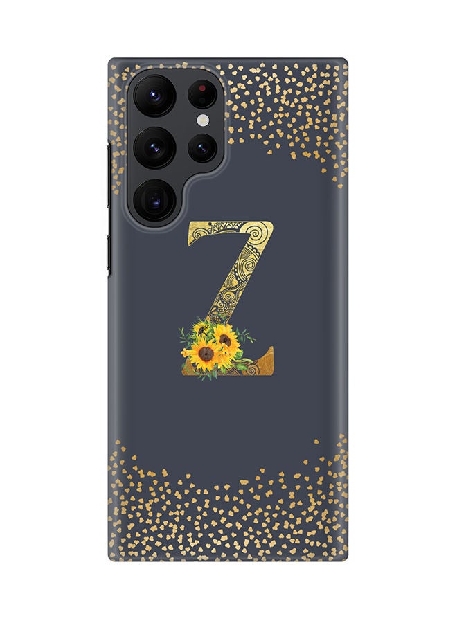 Stylizedd Monogram Slim Cover for Samsung Galaxy S22 Ultra 5G Case Custom Initials Letter Floral Pattern Snap Series Mobile Cover Matte Alphabet  - Z (Grey) - Image 1