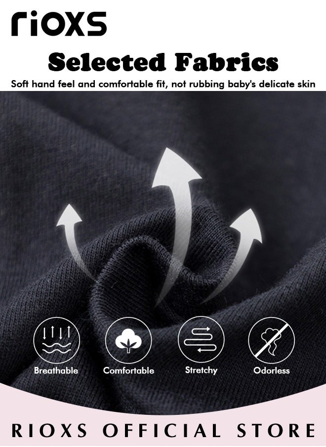 RIOXS - Kids Girls Top and Pants Sets Kids Short Sleeve Shirt Long Pants Suits Breathable 100% Cotton Outfits Summer Playwear - Image 1
