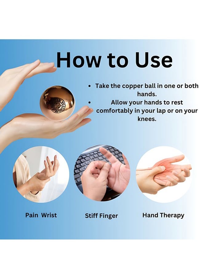 American Ayurveda Copper Ball. Copper Metal Ball, Bring Integrity and Clear Thinking with Natural Energy and Meditation Crytal Sphare, Get Mental Agility Grounding Movement Therapy - 1.5 inches  - Image 5