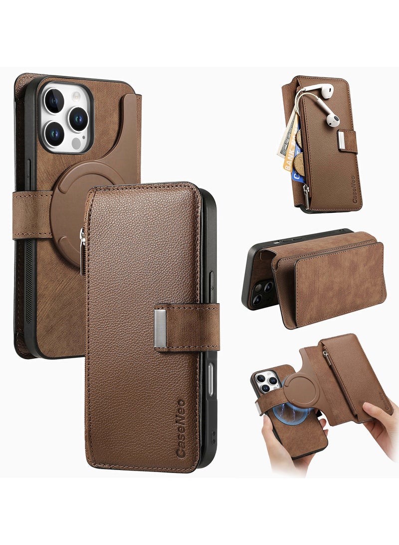 iPhone 16Pro Case,Magnetic Magsafe case for iPhone 16 Pro, iPhone 16 Pro Wallet Case with Card Holder,iPhone 16 Pro Phone Cover,Leather Flip Folio Case for iPhone 16 Pro 6.3''  - Image 1