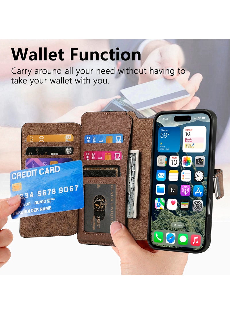 iPhone 16Pro Case,Magnetic Magsafe case for iPhone 16 Pro, iPhone 16 Pro Wallet Case with Card Holder,iPhone 16 Pro Phone Cover,Leather Flip Folio Case for iPhone 16 Pro 6.3''  - Image 5
