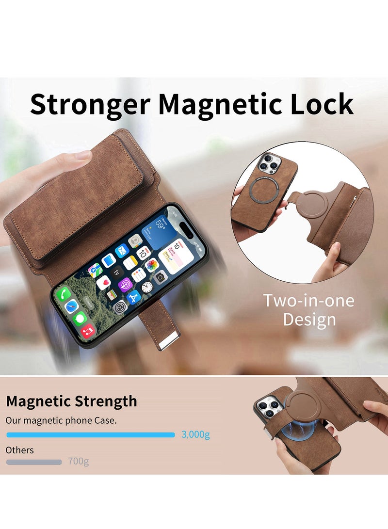 iPhone 16Pro Case,Magnetic Magsafe case for iPhone 16 Pro, iPhone 16 Pro Wallet Case with Card Holder,iPhone 16 Pro Phone Cover,Leather Flip Folio Case for iPhone 16 Pro 6.3''  - Image 4