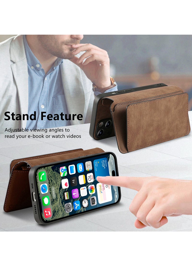 iPhone 16Pro Case,Magnetic Magsafe case for iPhone 16 Pro, iPhone 16 Pro Wallet Case with Card Holder,iPhone 16 Pro Phone Cover,Leather Flip Folio Case for iPhone 16 Pro 6.3''  - Image 3