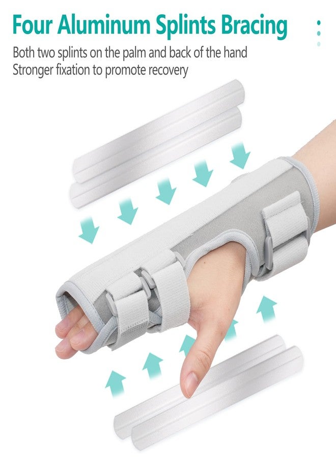 lefeke Trigger Finger Splint, Multi Finger Brace for Middle, Index, Pinky, or Ring Fingers, Hand Brace with Finger Support, Straightening Immobilizer for Broken Fingers, Arthritis, Contractures-Upgraded Fabric (Grey) - Image 2