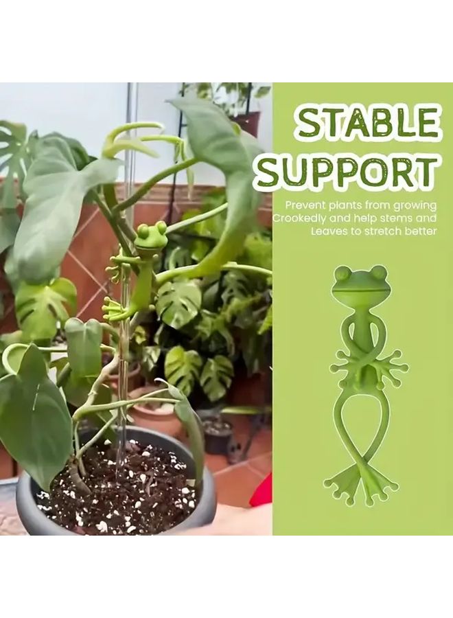 2 Pcs Green Frog Shaped Plant Rack For Climbing Plants Outdoor Stakes Easy Assembly - Image 2