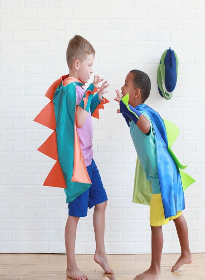 QIAONIUNIU Dinosaur Dragon Cape and Gauntlets Halloween Costume Boy Girl Toddler Dress Up Clothes 2-6 Years Old Color Green - Image 5