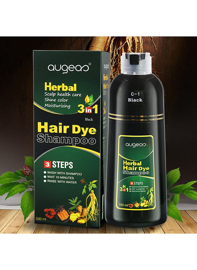 Augeas Augeas 500ml Foam Herbal Hair Dye Shampoo Mild Non-irritating Natural Long-lasting No Black Scalp Hair Care  - Image 4