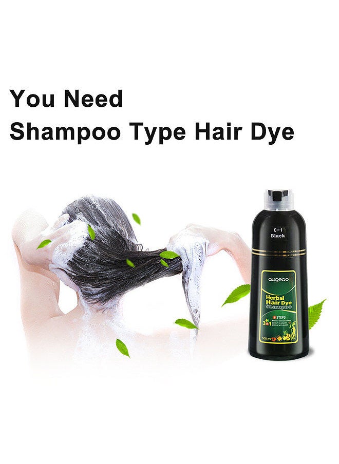 Augeas Augeas 500ml Foam Herbal Hair Dye Shampoo Mild Non-irritating Natural Long-lasting No Black Scalp Hair Care  - Image 5