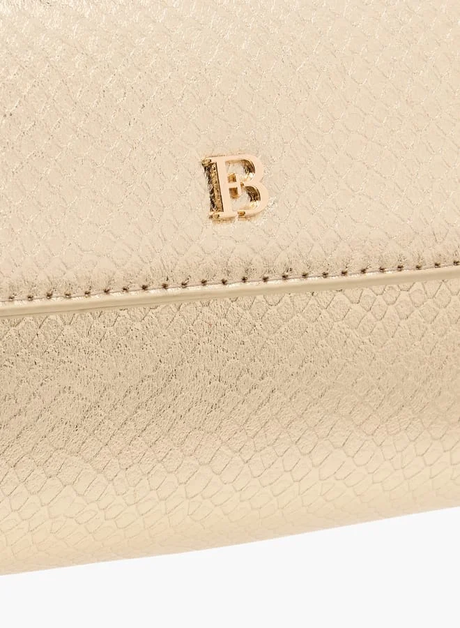 فلورا بيلا من شو إكسبرس Women Textured Crossbody Bag with Detachable Chain Strap and Flap Closure