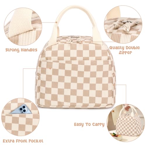 Bluboon Lunch Bag for Women Men Cute Corduroy Lunch Tote Bags Reusable Insulated Lunch Box Large Capacity Reusable Insulated Cooler for Work Picnic or Travel - Image 3