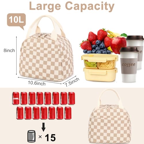 Bluboon Lunch Bag for Women Men Cute Corduroy Lunch Tote Bags Reusable Insulated Lunch Box Large Capacity Reusable Insulated Cooler for Work Picnic or Travel - Image 5
