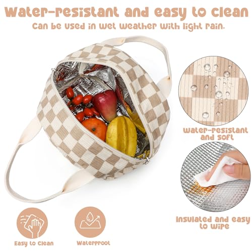 Bluboon Lunch Bag for Women Men Cute Corduroy Lunch Tote Bags Reusable Insulated Lunch Box Large Capacity Reusable Insulated Cooler for Work Picnic or Travel - Image 2