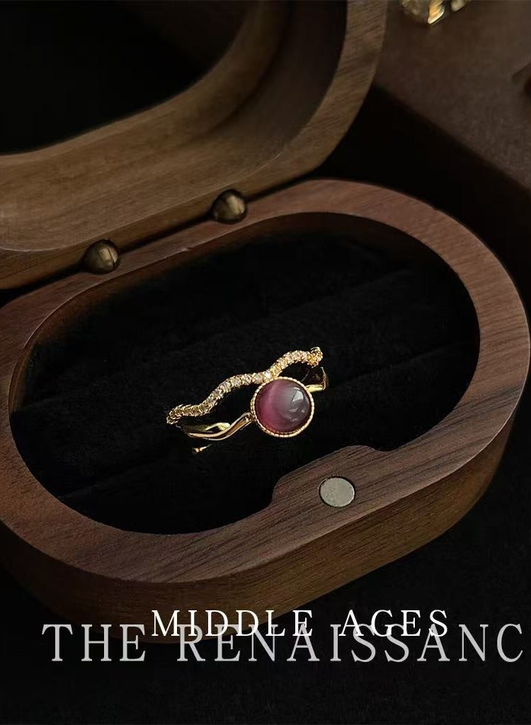 Medieval style literary rings, tiger's eye rings