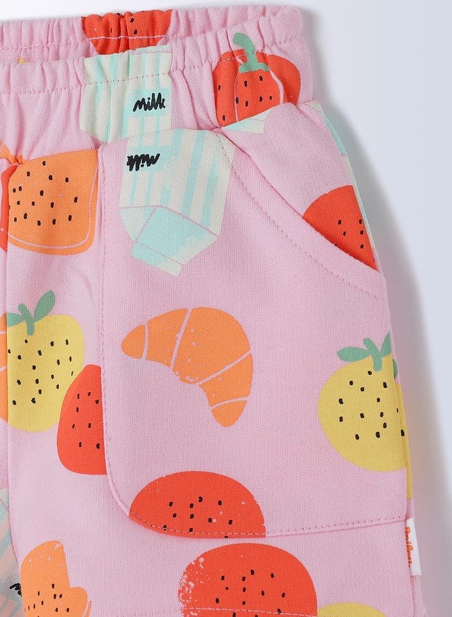 Milou Cotton Self-Designed Top & Shorts Co-ord Set - Aqua & Pink - Image 5