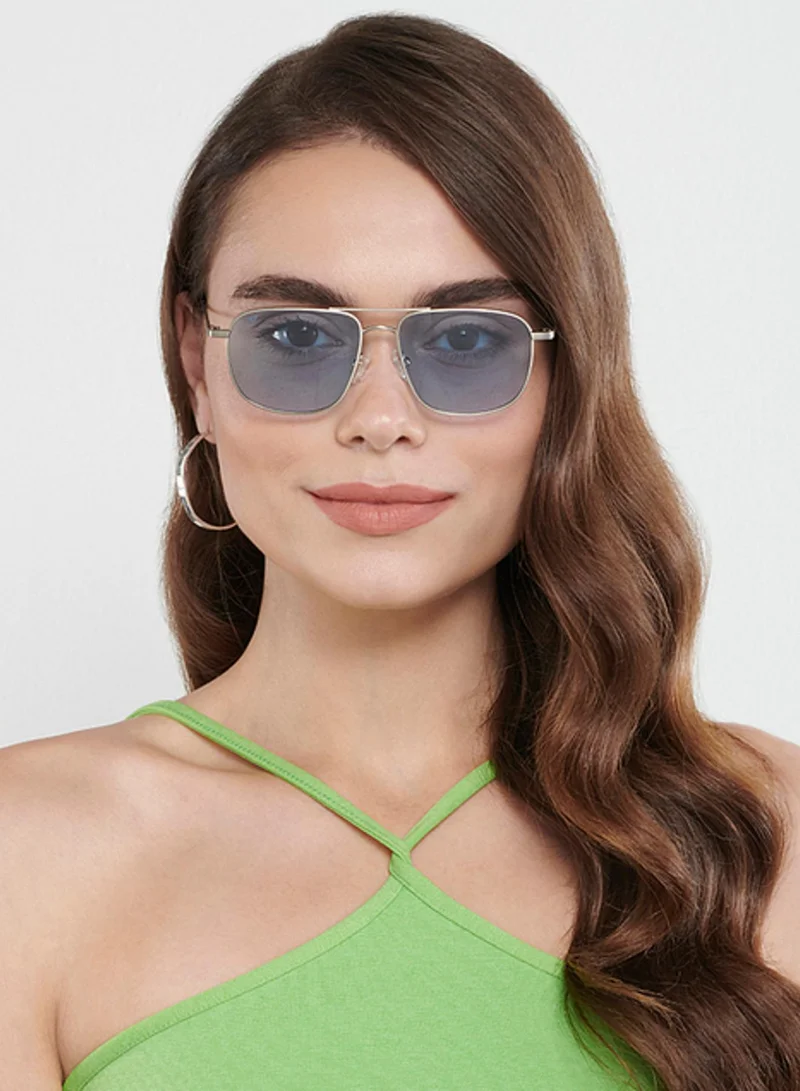 VINCENT CHASE Vincent Chase By Lenskart | Gunmetal Blue Full Rim Square Branded Latest and Stylish Sunglasses | Polarized and 100% UV Protected | Men & Women | Small | VC S13115