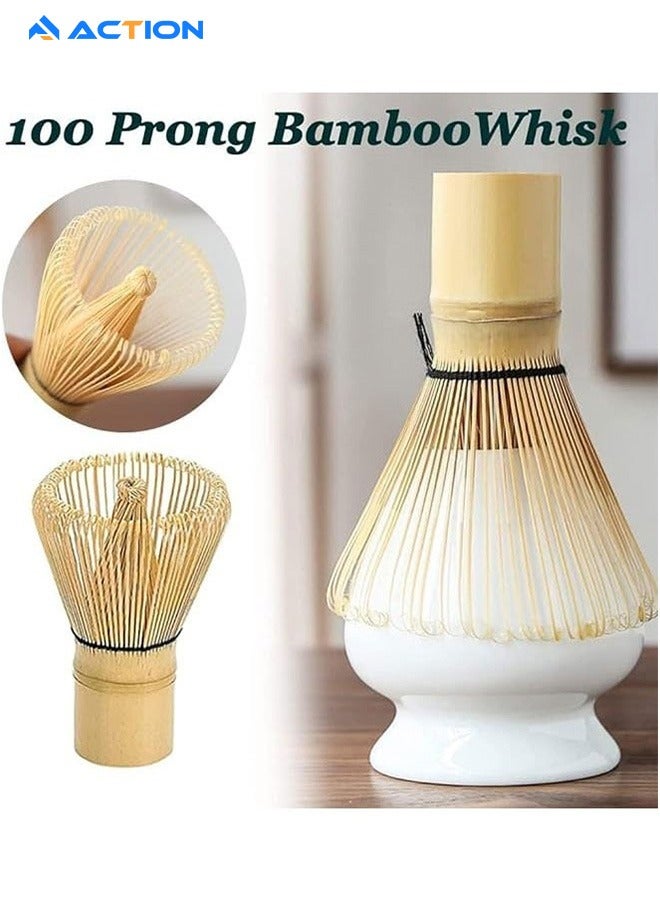 ACTION 4 Piece Matcha Whisk Set Traditional Handmade Matcha Tools Whisk Set Ceremony Accessories Set Matcha Whisk Bamboo Spoon Set - Image 5