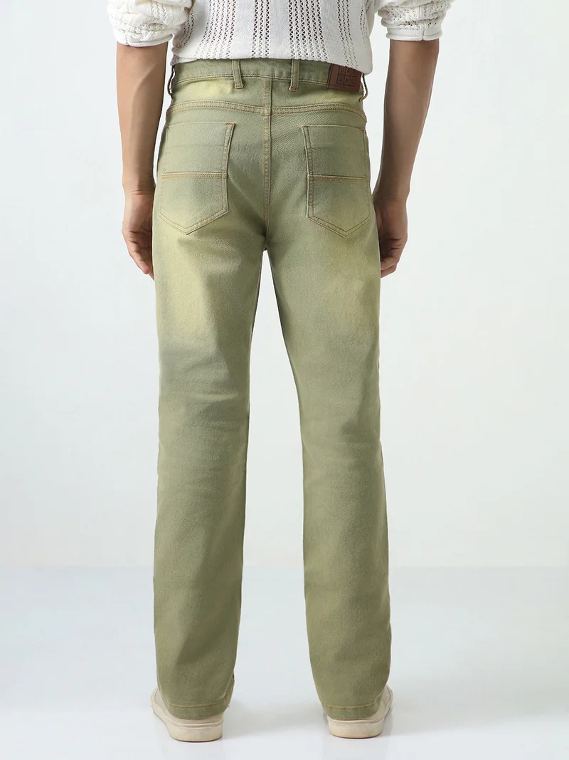Urbano Fashion  Urbano Fashion Men's Ice Grey Straight Fit Heavy Washed Jeans Stretchable for Women | Best Price UAE