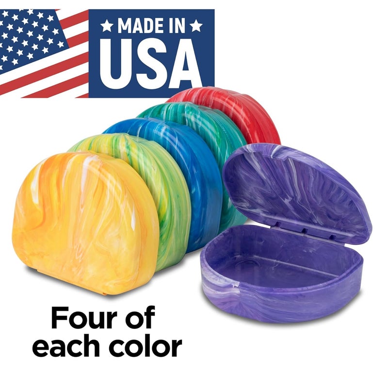 Practicon Marble Retainer Cases with Labels, Assorted Colors, 24 Pack - Image 2