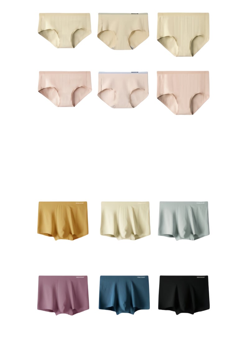 KUYING Brand New Comfortable Skin Friendly Breathable Couple Underwear Set Of 12 